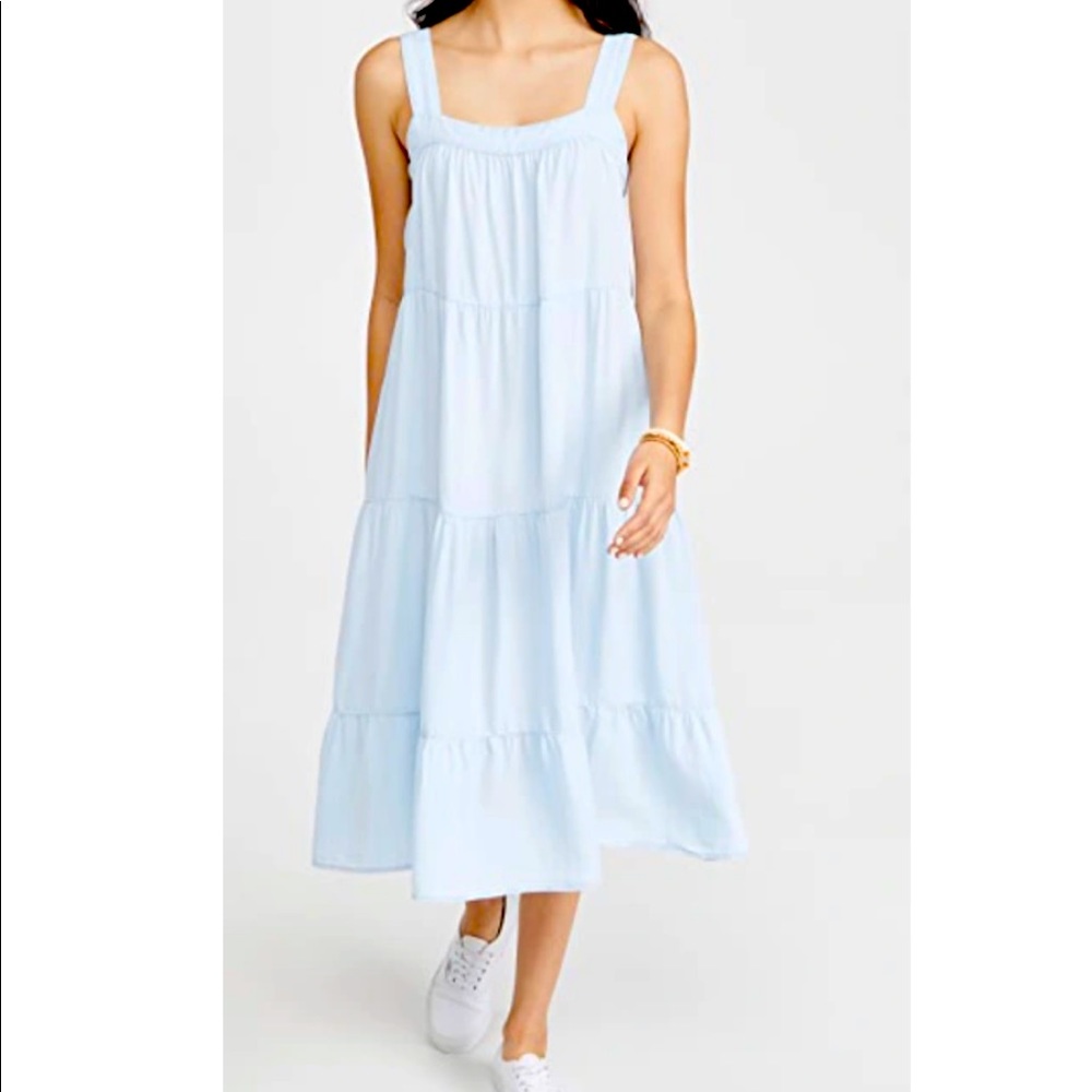 Rails Amaya Chambray Midi Dress In Light Vintage